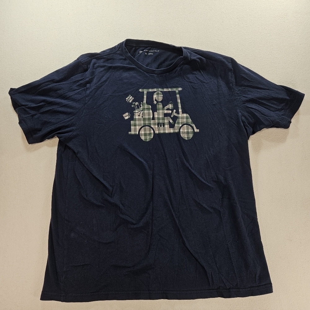 TravisMathew XL Navy Golf Cart Graphic T Shirt